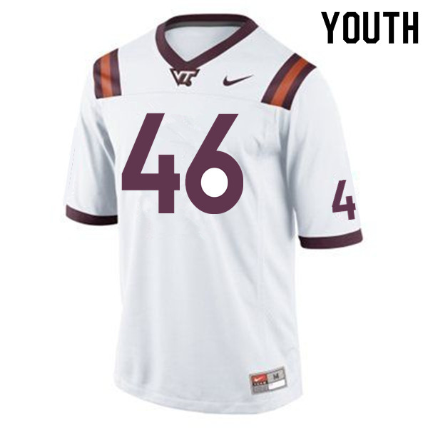 Youth #46 Malik Bell Virginia Tech Hokies College Football Jerseys Sale-White